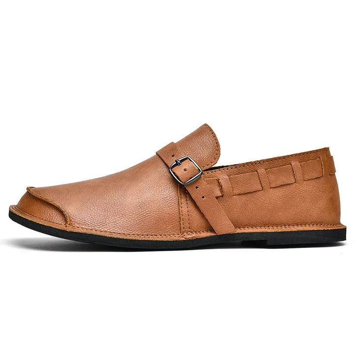 Vintém d'Ouro - Mocassins de couro com fivela