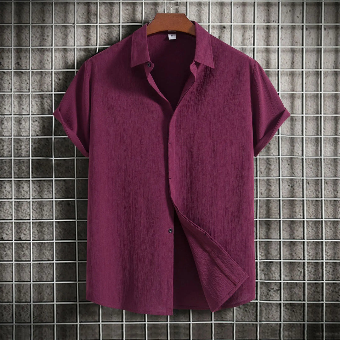 Vintém d'Ouro - Camisa de linho e algodão de manga curta