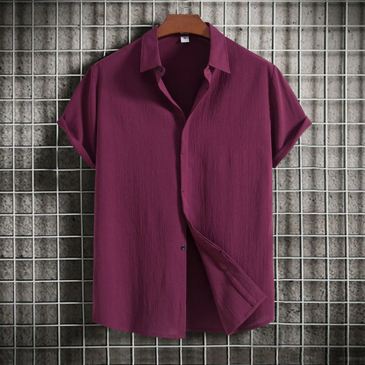 Vintém d'Ouro - Camisa de linho e algodão de manga curta