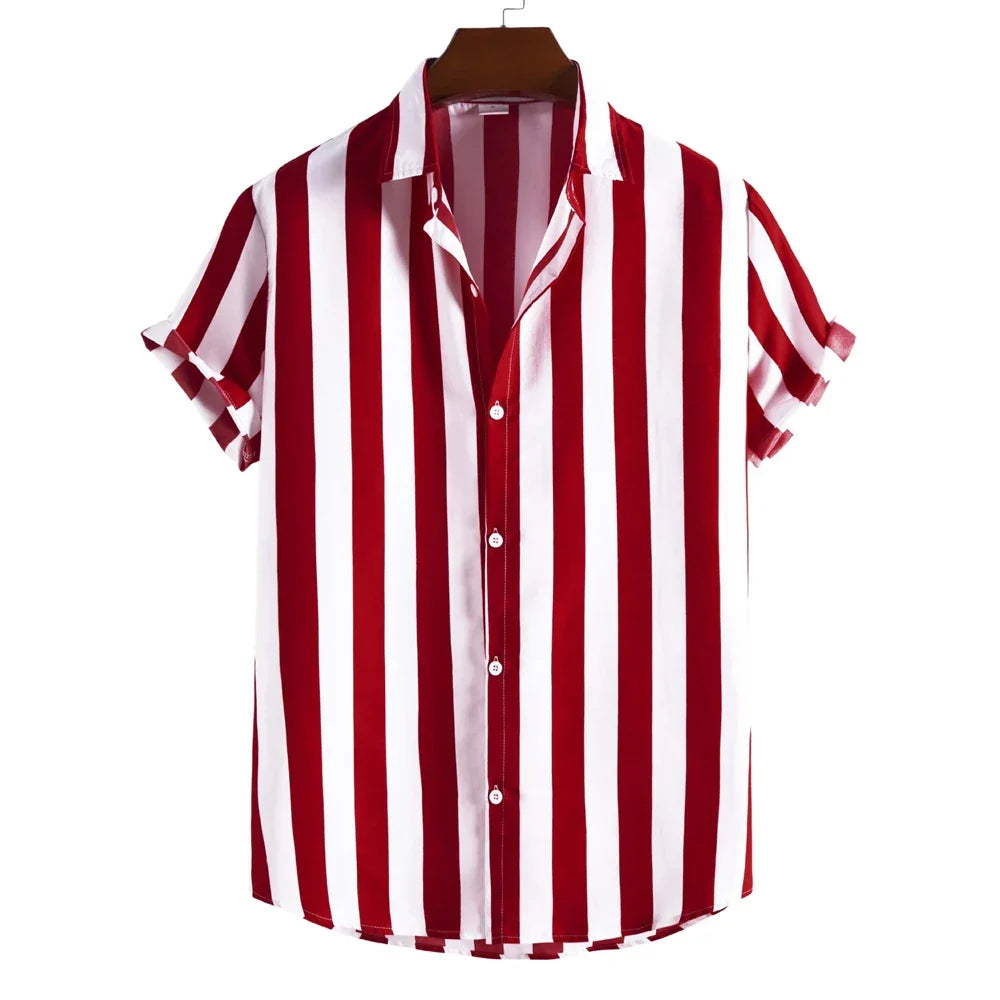 Vintém d'Ouro - Camisa de verão listrada de manga curta