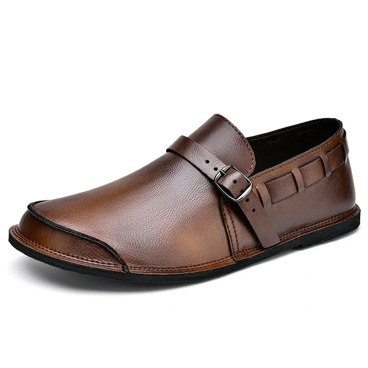 Vintém d'Ouro - Mocassins de couro com fivela