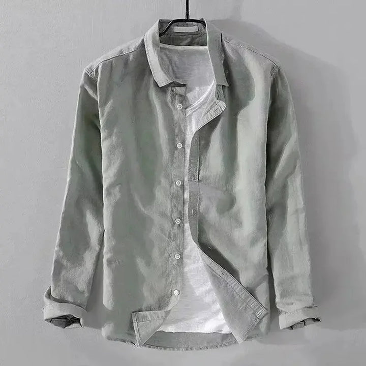 Vintém d'Ouro - Camisa casual de algodão e linho