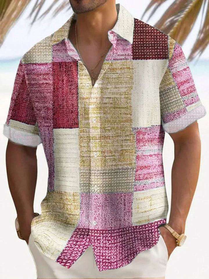 Vintém d'Ouro - Camisa elegante em patchwork