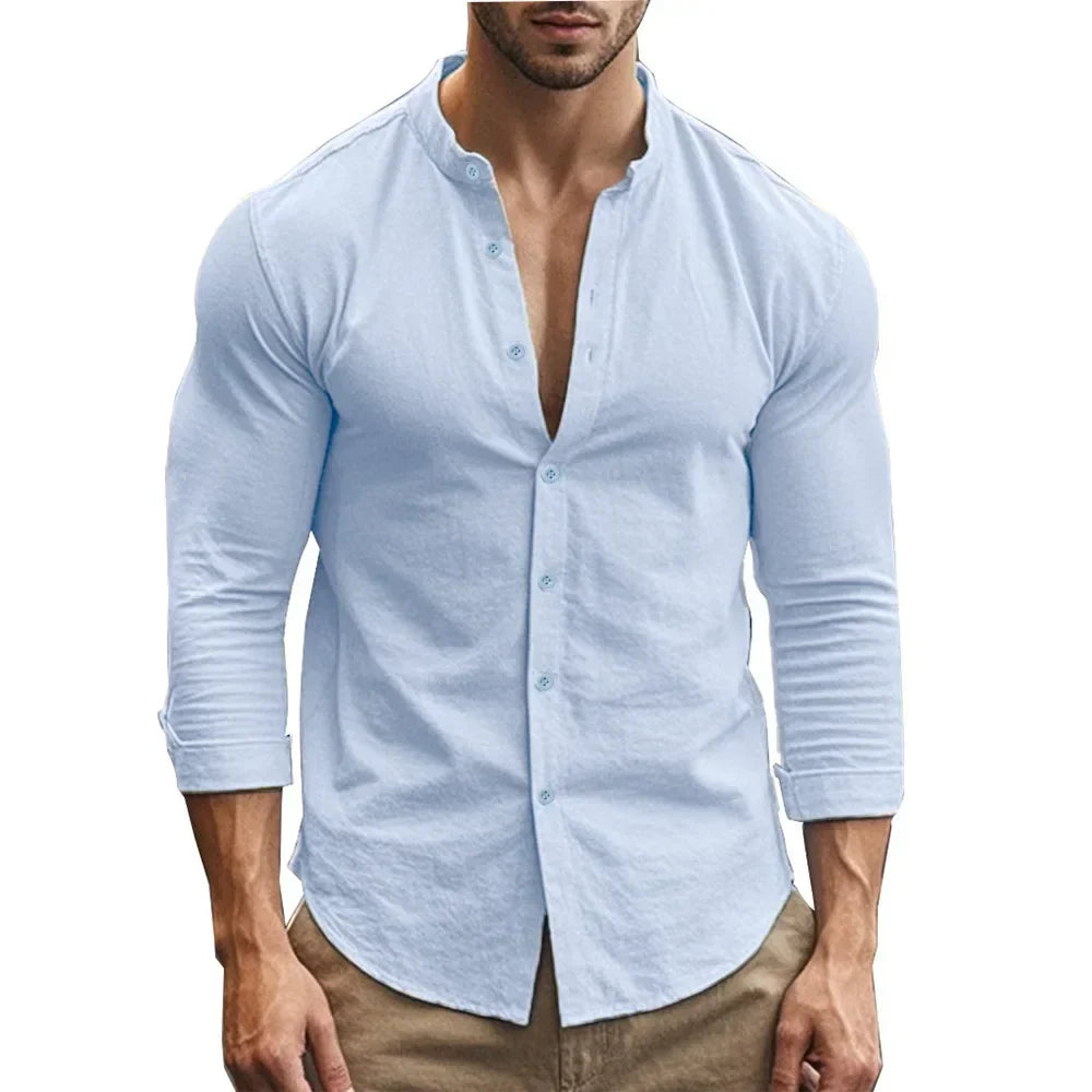 Vintém d'Ouro - Camisa casual de verão em algodão e linho