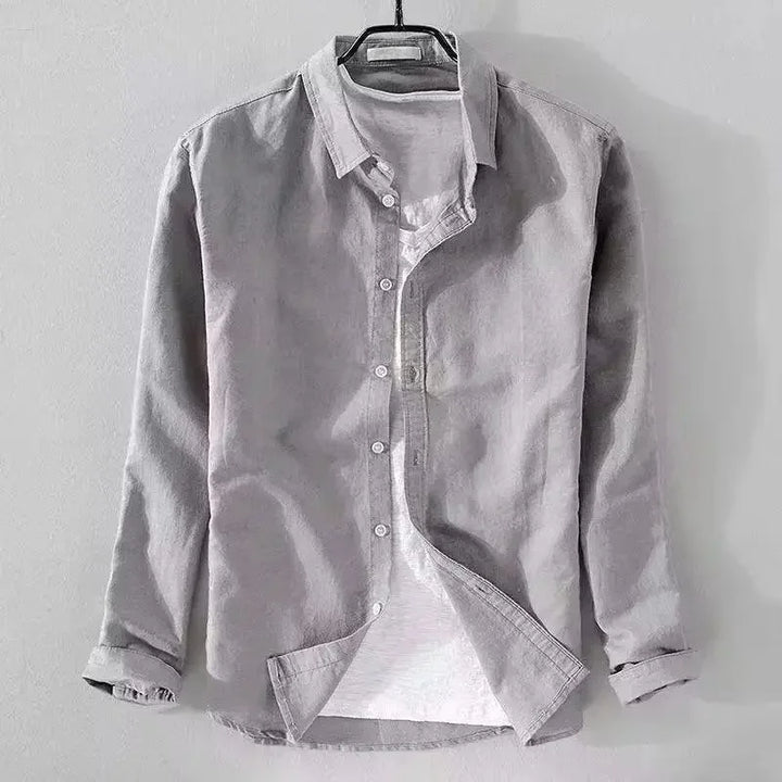 Vintém d'Ouro - Camisa casual de algodão e linho
