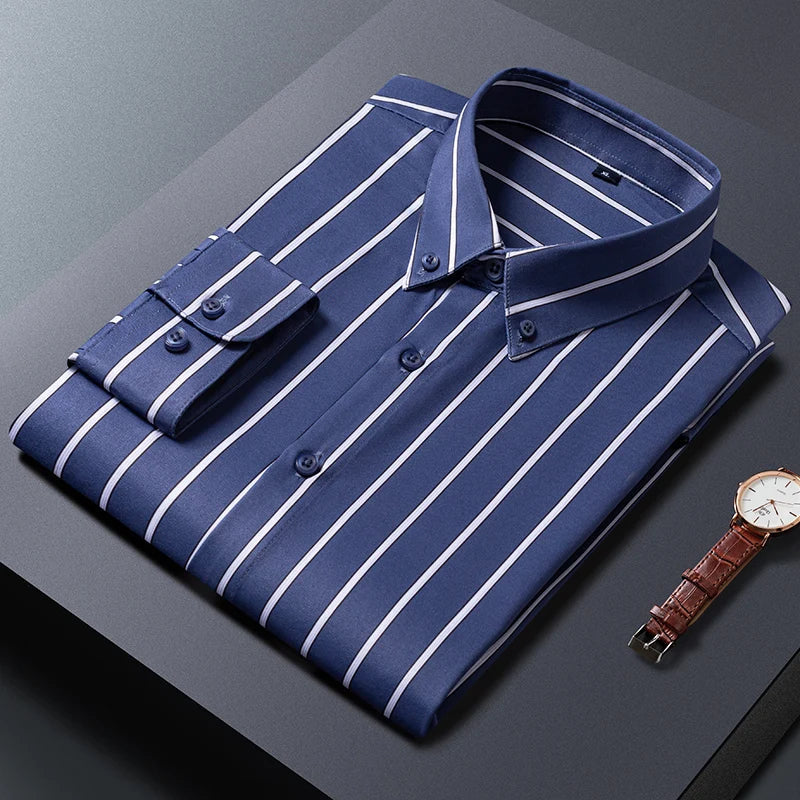 Vintém d'Ouro - Camisa masculina com riscas elegantes