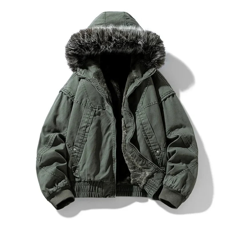Vintém d'Ouro - Casaco cargo elegante com forro polar