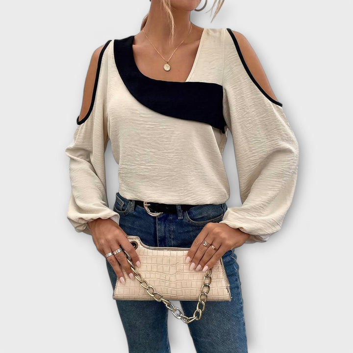 Vintém d'Ouro - Blusa com decote quadrado