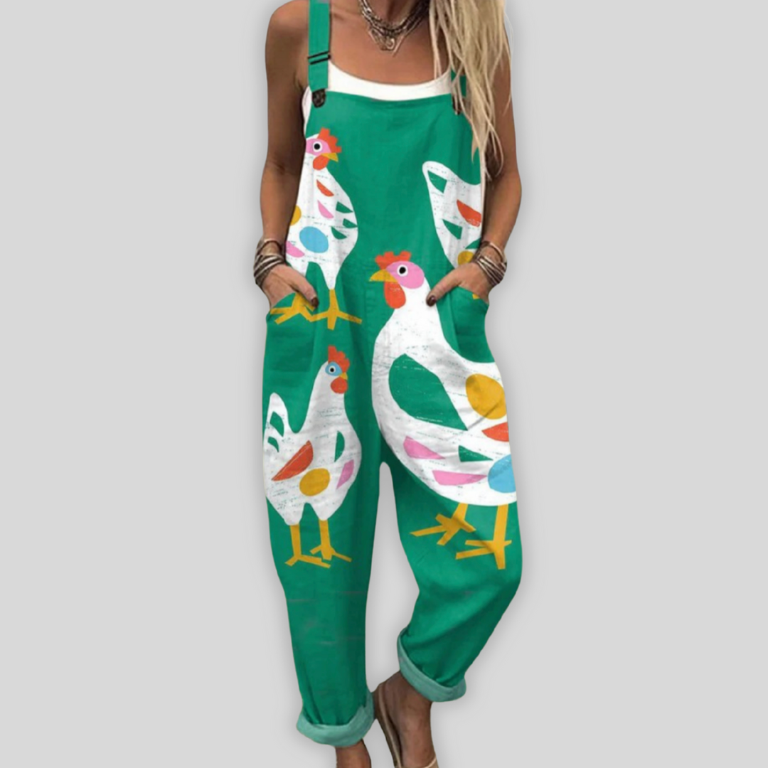 Vintém d'Ouro - Macacão elegante com caimento solto para um estilo casual