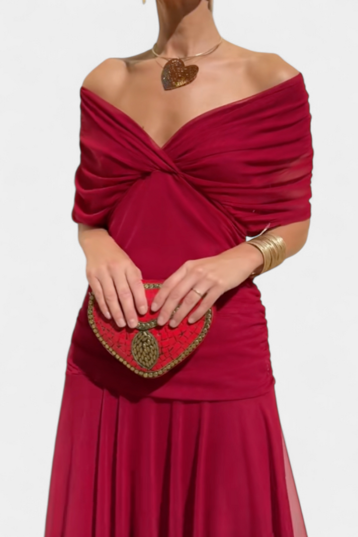 Vintém d'Ouro - Vestido elegante com decote em V
