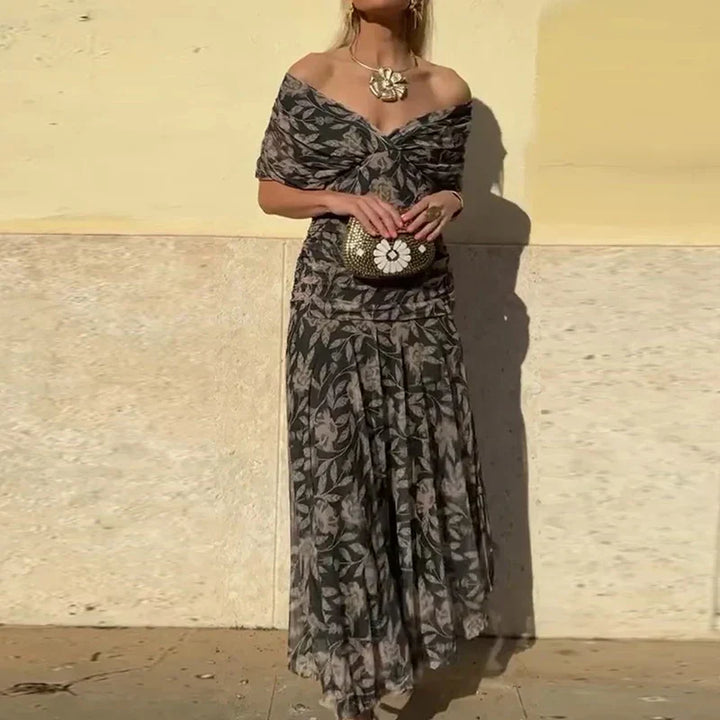 Vintém d'Ouro - Vestido elegante com decote em V
