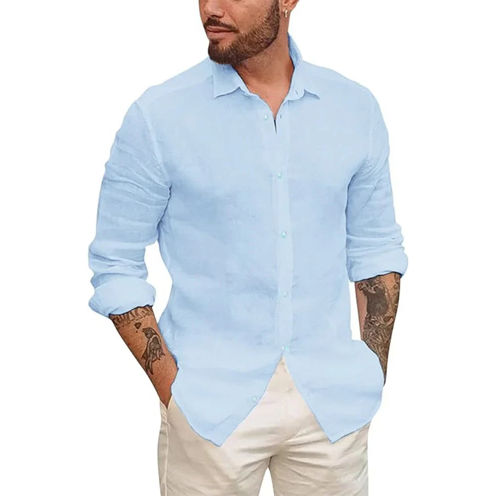 Vintém d'Ouro - Camisa havaiana em linho de algodão