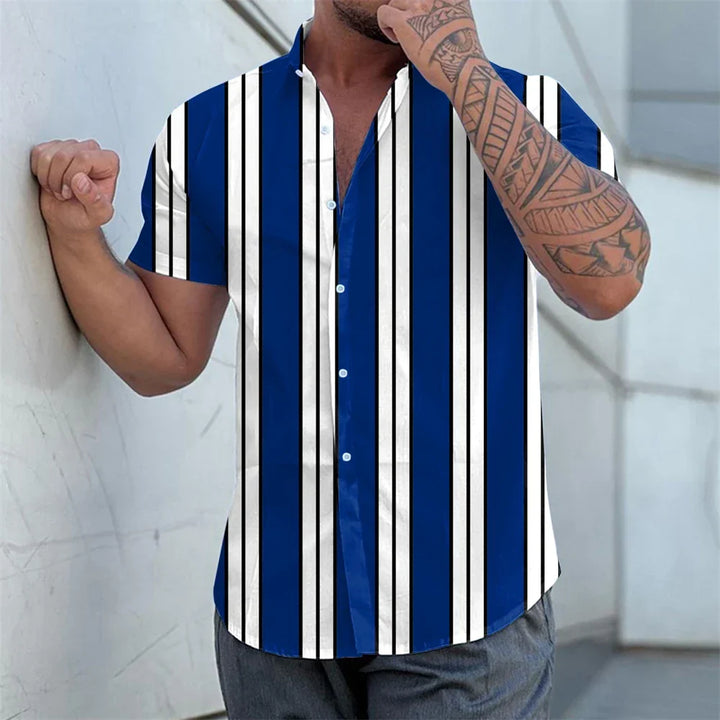 Vintém d'Ouro - Camisa de verão listrada de manga curta