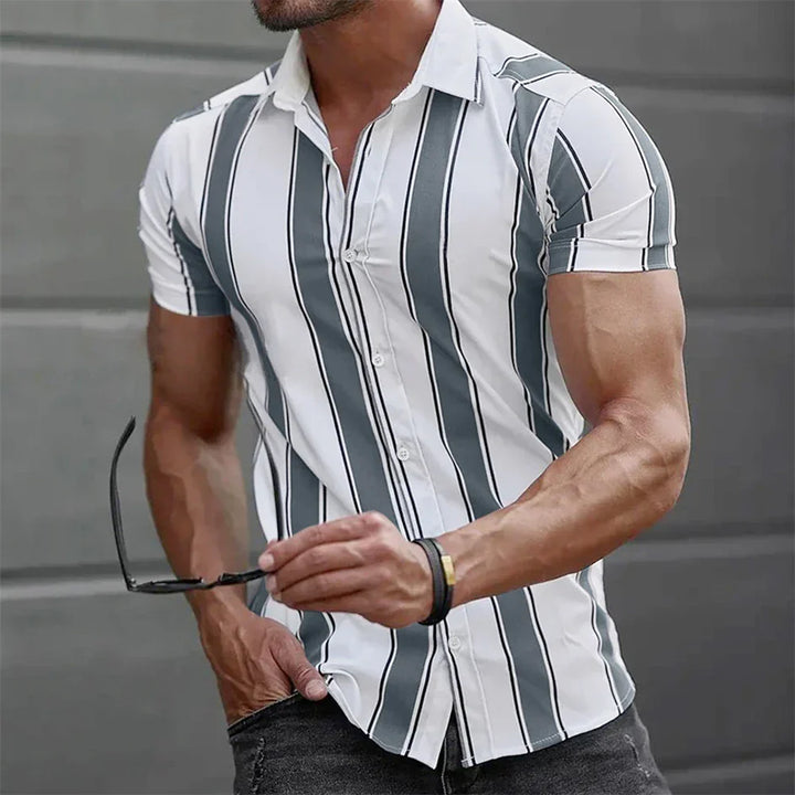 Vintém d'Ouro - Camisa de verão listrada de manga curta