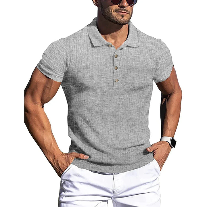Vintém d'Ouro - Camisa polo com riscas elegantes