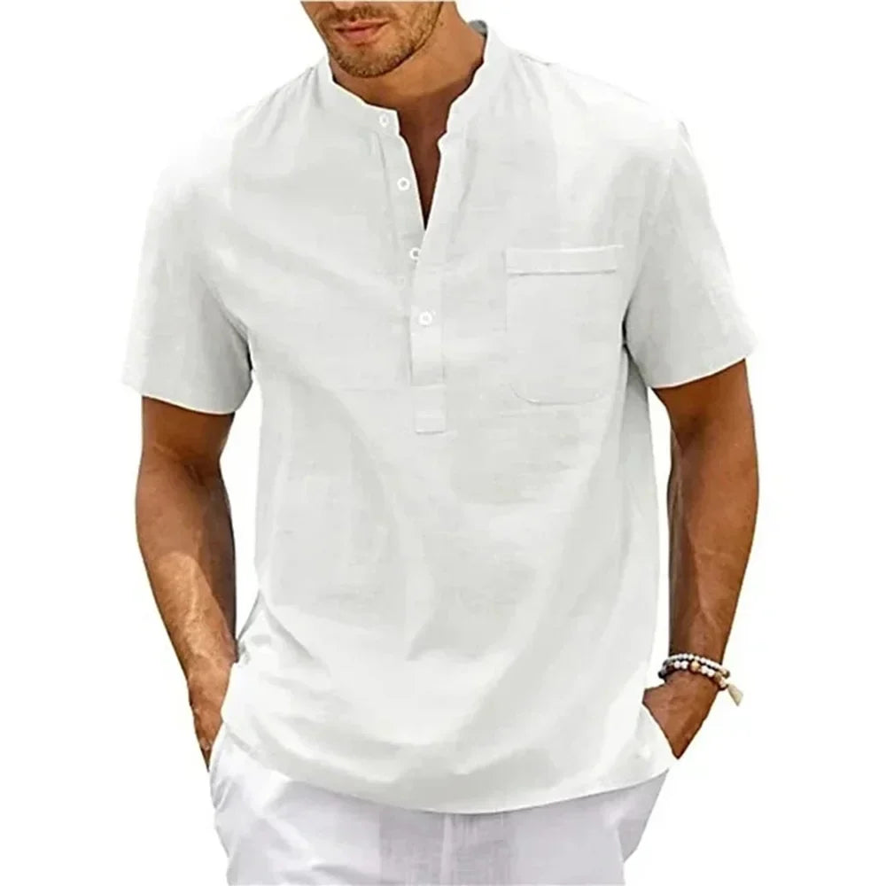 Vintém d'Ouro - Camisa elegante em linho de algodão