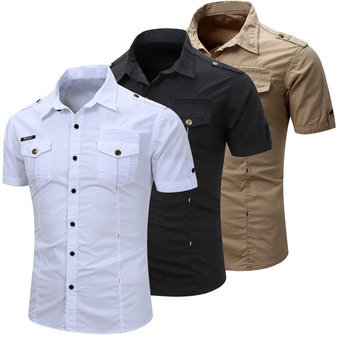 Vintém d'Ouro - Camisa de manga curta em algodão Cargo