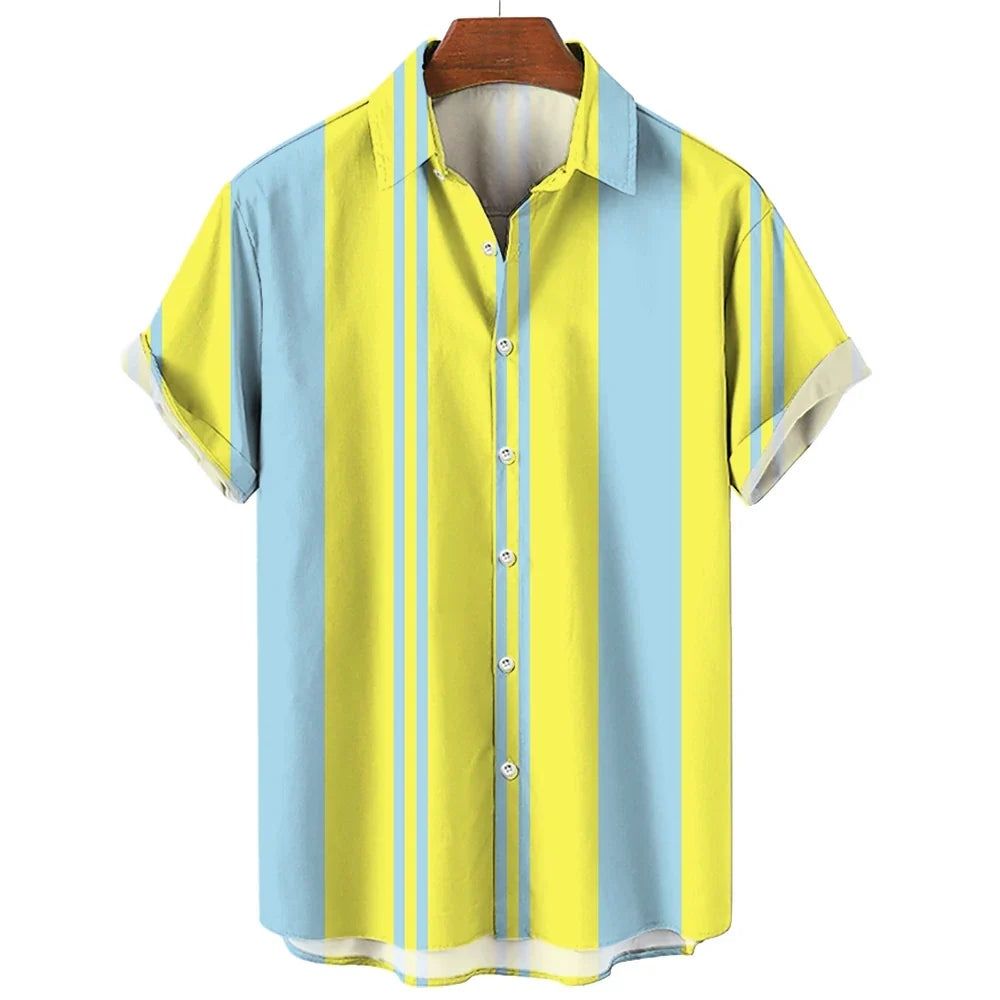 Vintém d'Ouro - Camisa de verão listrada de manga curta