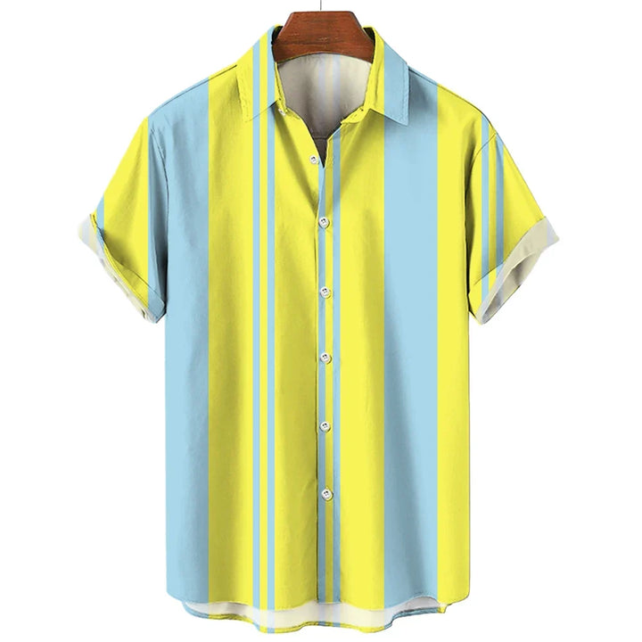 Vintém d'Ouro - Camisa de verão listrada de manga curta