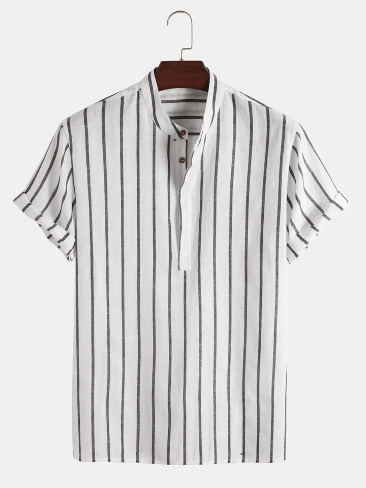 Vintém d'Ouro - Camisa elegante de manga curta listrada