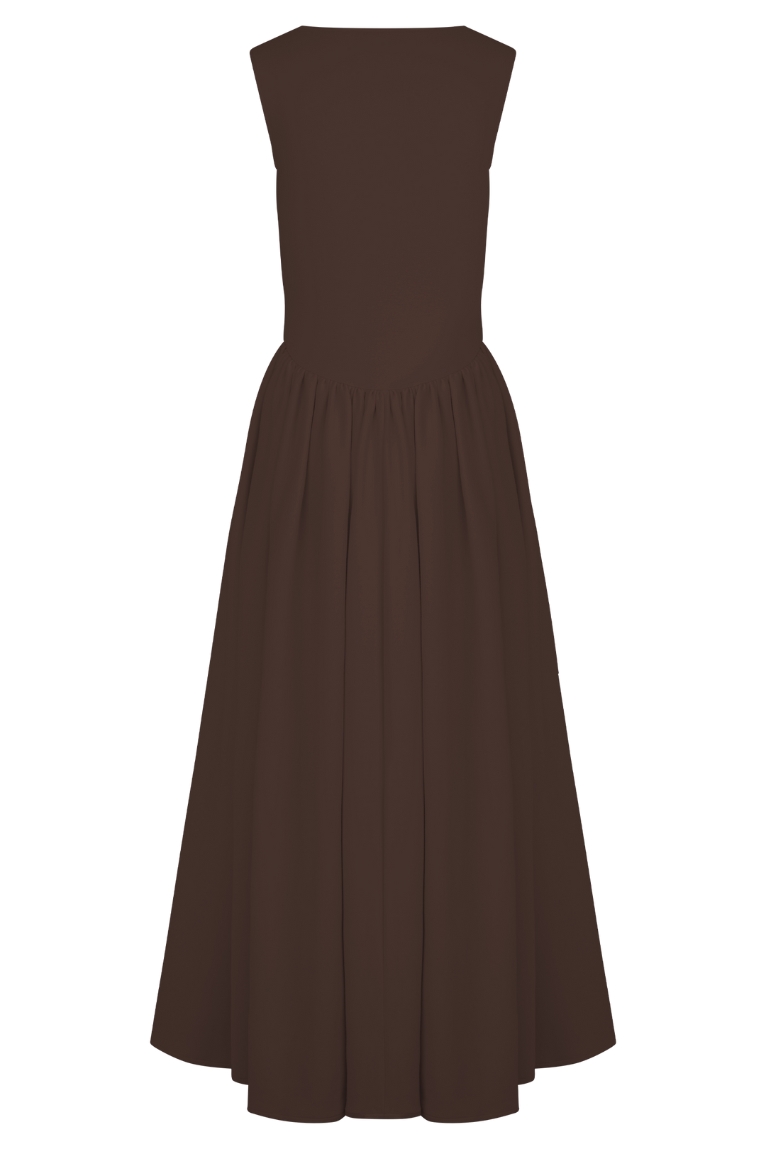 Vintém d'Ouro - Vestido midi em malha castanho