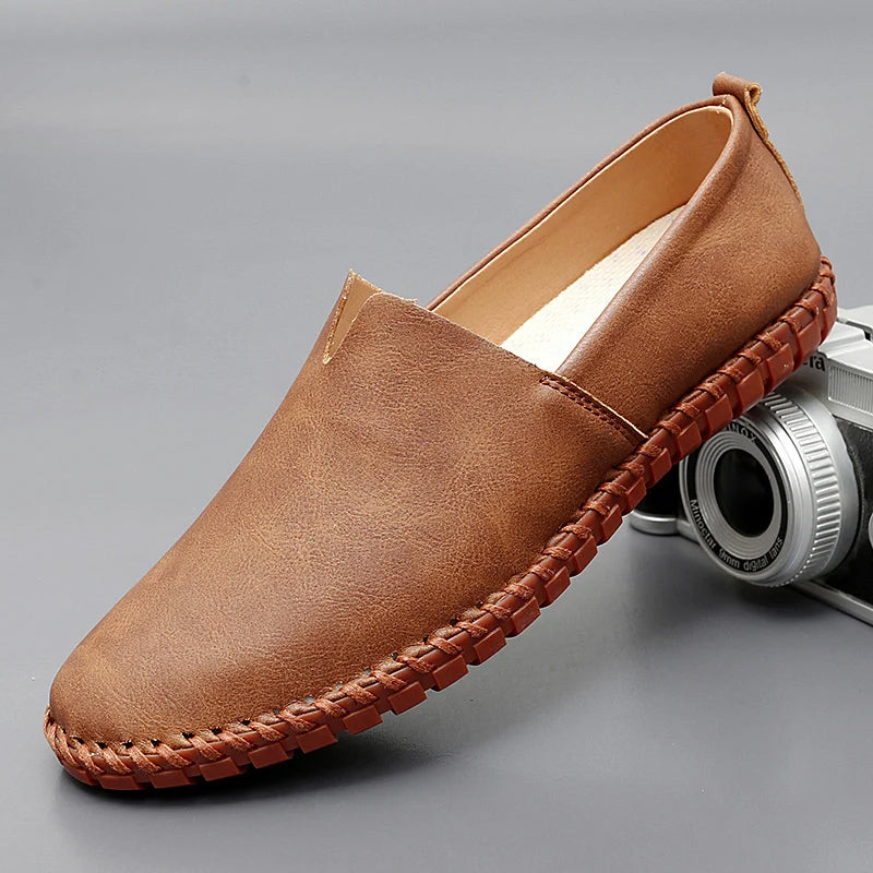 Vintém d'Ouro - Mocassins de couro Santorini