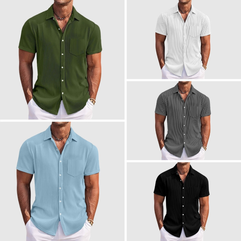 Vintém d'Ouro - Camisa de verão com riscas elegantes