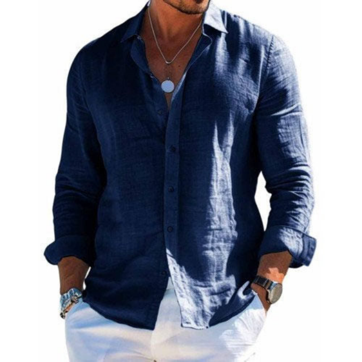 Vintém d'Ouro - Camisa Elegante de Tecido Respirável