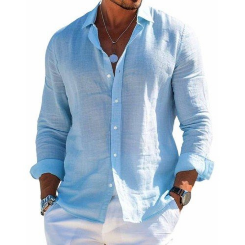 Vintém d'Ouro - Camisa Elegante de Tecido Respirável