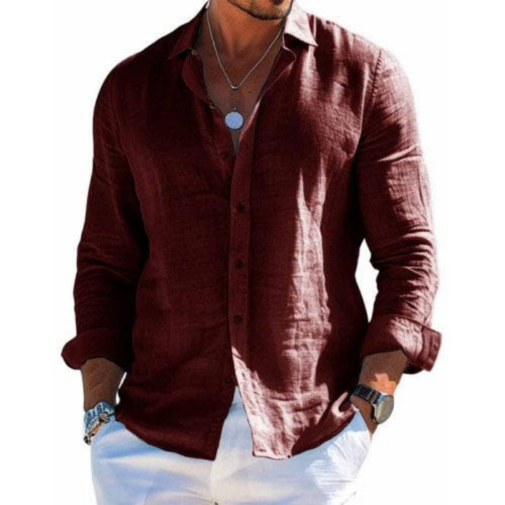 Vintém d'Ouro - Camisa Elegante de Tecido Respirável