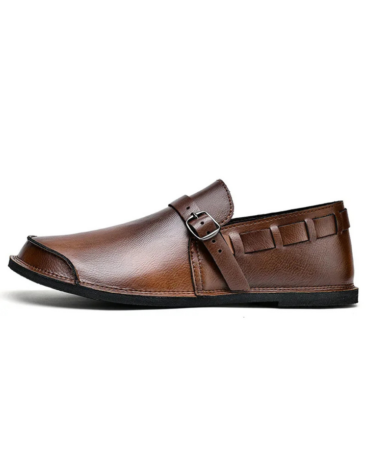 Vintém d'Ouro - Mocassins de couro com fivela