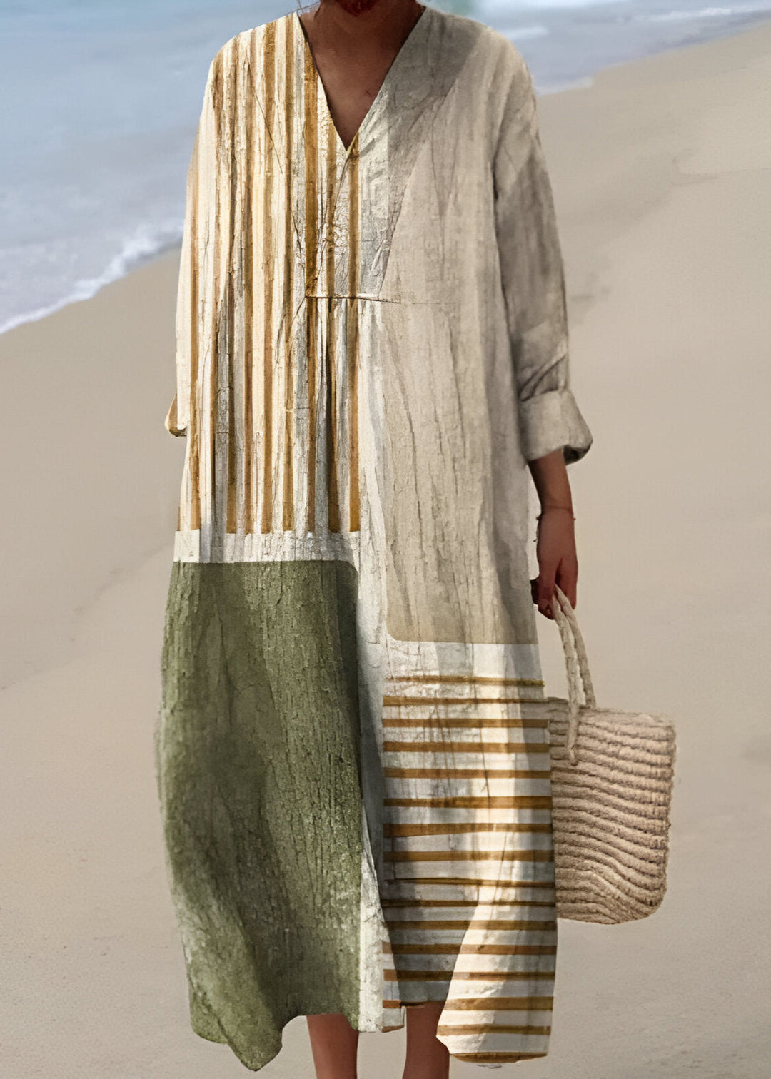 Vintém d'Ouro - Vestido geométrico elegante