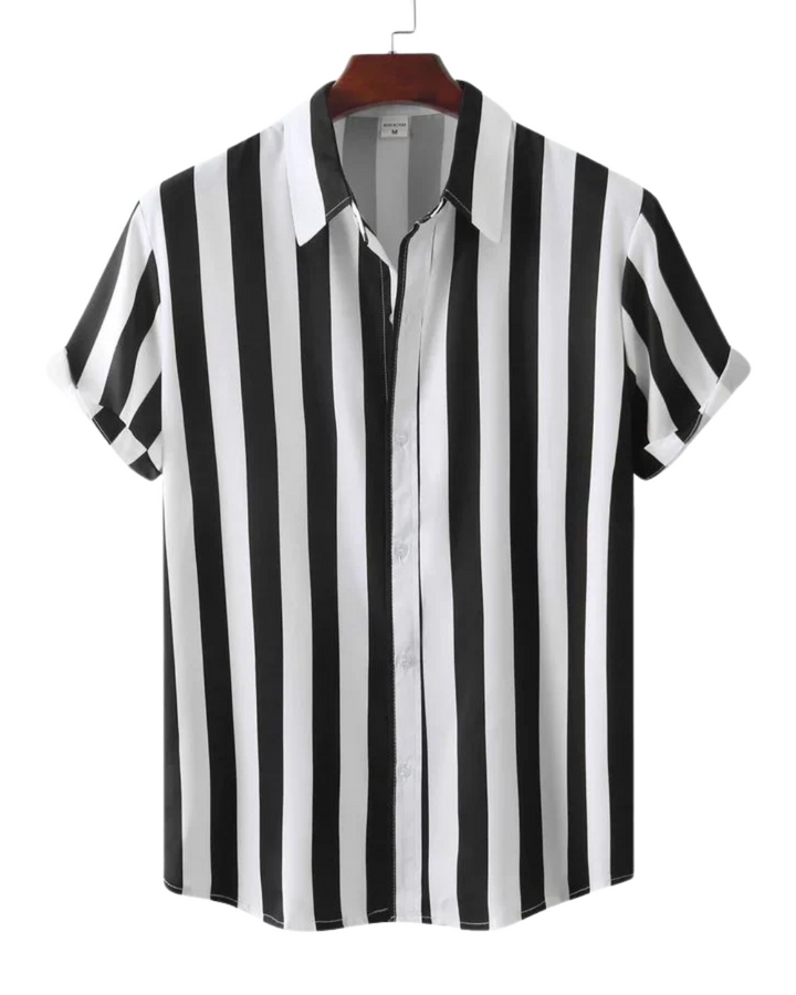 Vintém d'Ouro - Camisa de verão listrada respirável