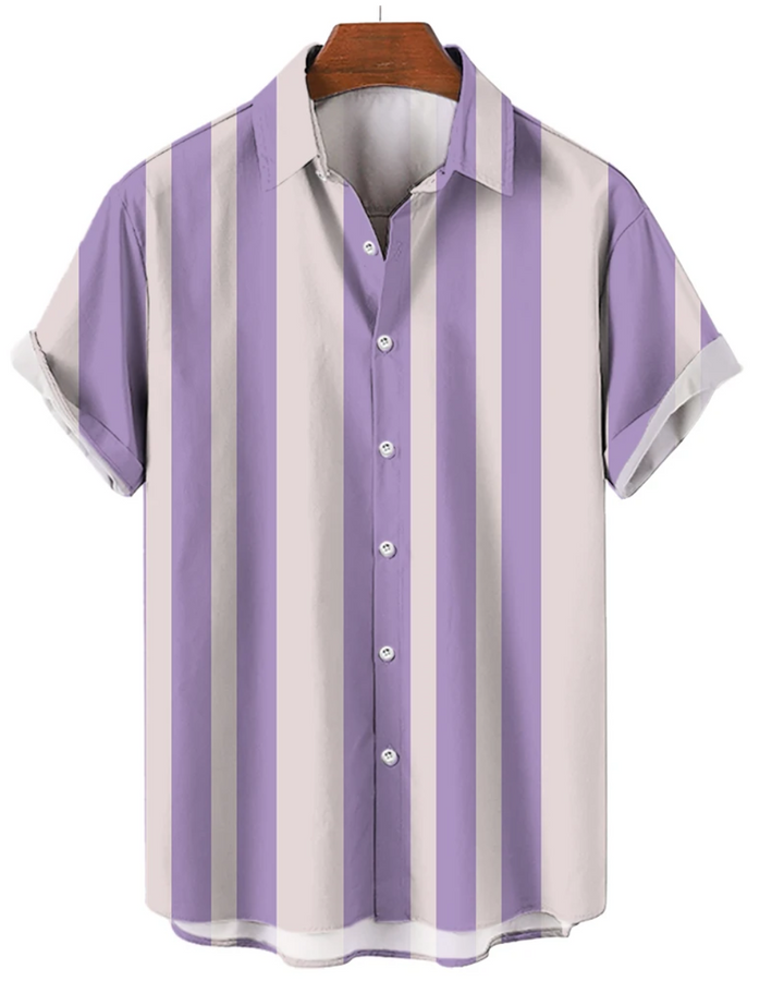 Vintém d'Ouro - Camisa de verão listrada de manga curta