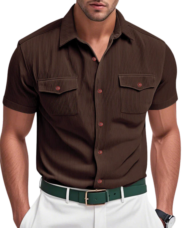 Vintém d'Ouro - Camisa de bombazina elegante para homem