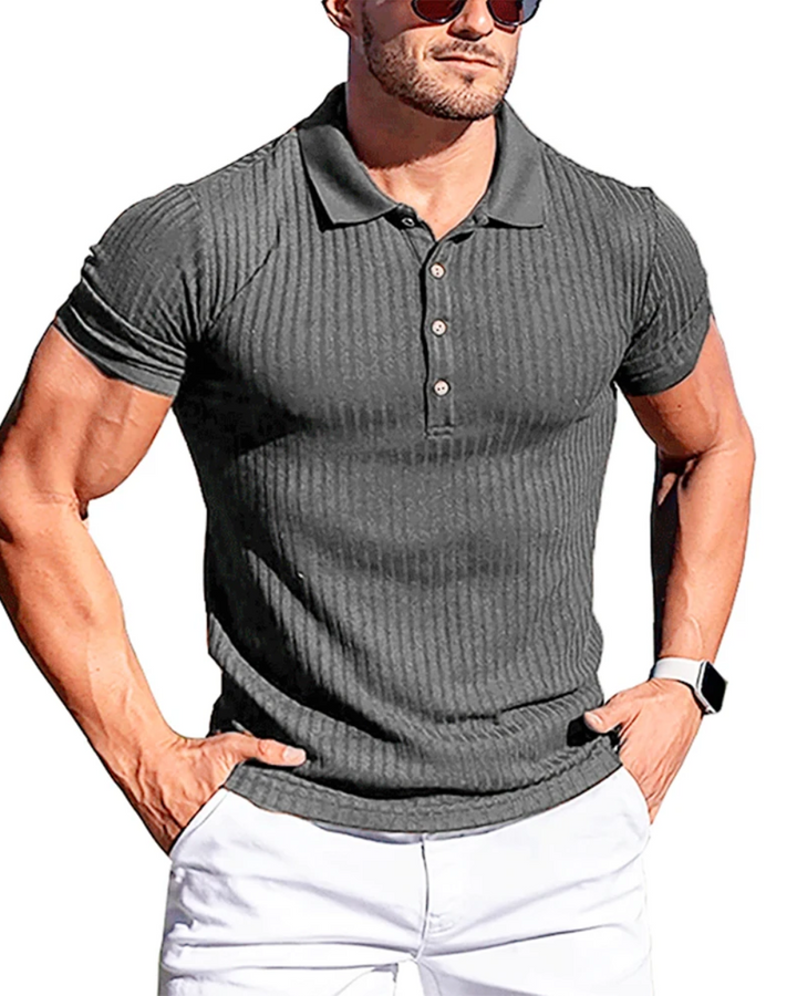 Vintém d'Ouro - Camisa polo com riscas elegantes