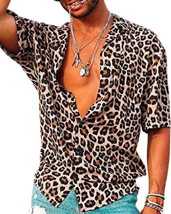 Vintém d'Ouro - Camisa de estampa de leopardo
