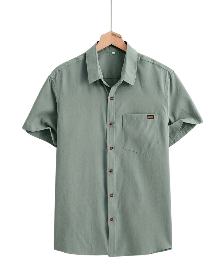 Vintém d'Ouro - Camisa casual de algodão de manga curta