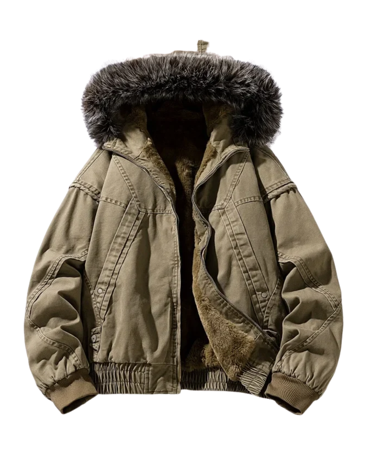 Vintém d'Ouro - Casaco cargo elegante com forro polar