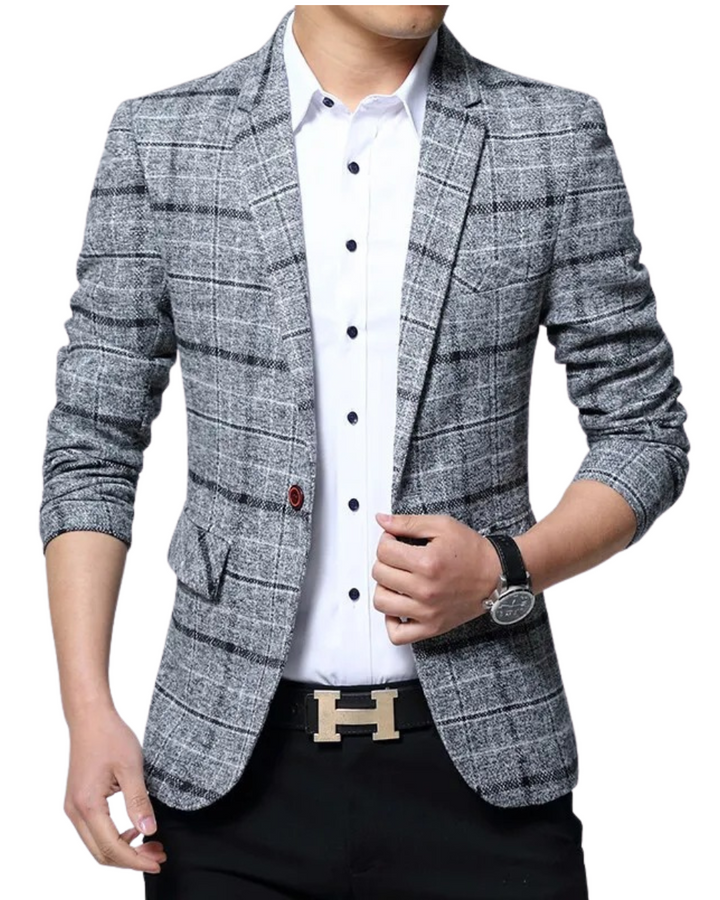 Vintém d'Ouro - Blazer xadrez elegante