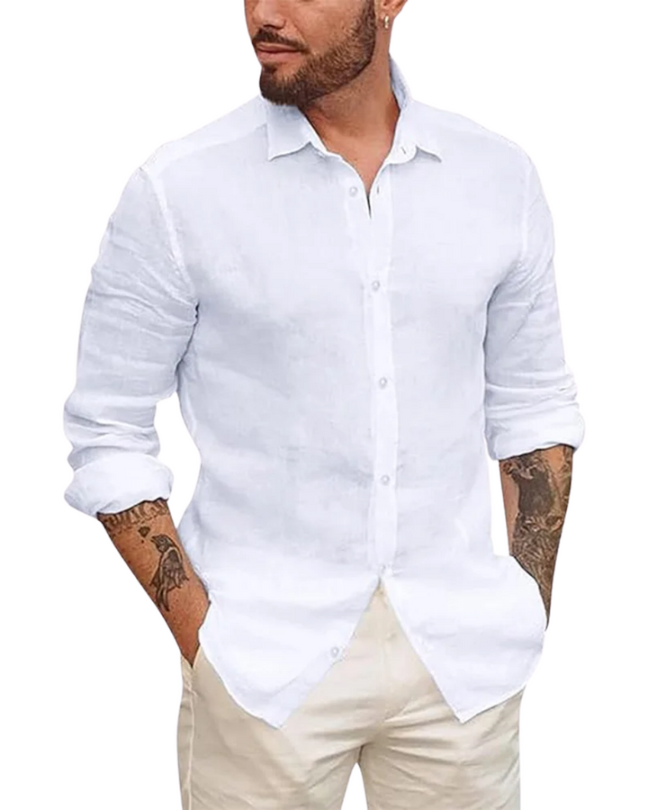 Vintém d'Ouro - Camisa havaiana em linho de algodão