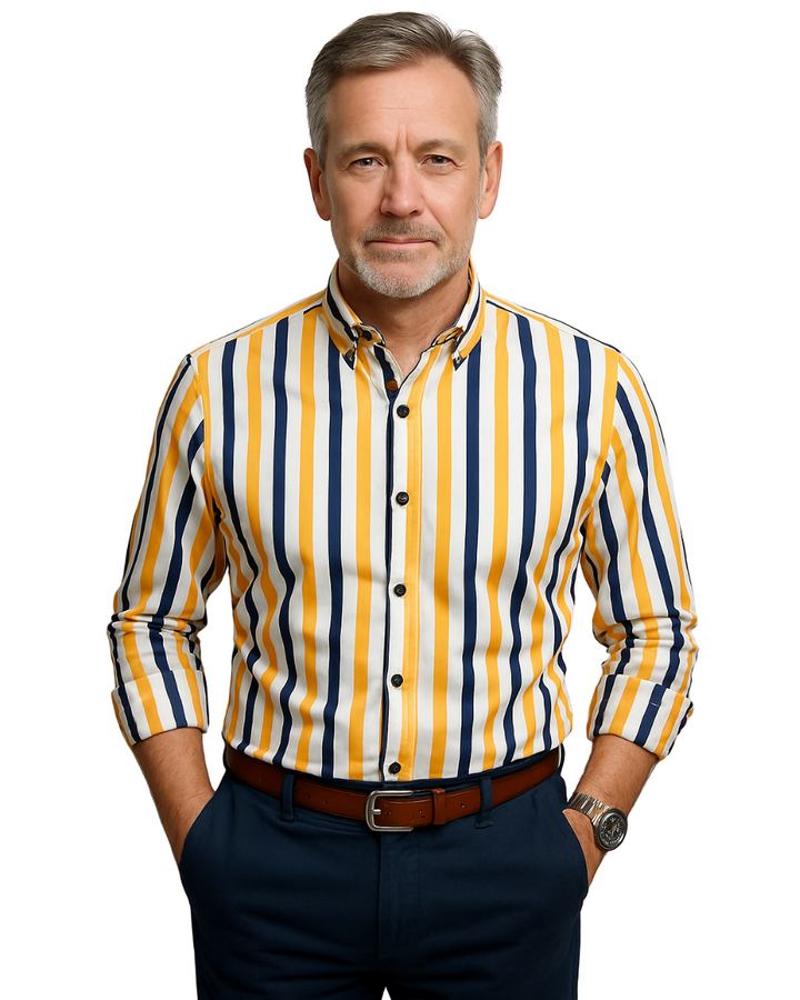 Vintém d'Ouro - Camisa casual listrada para homem