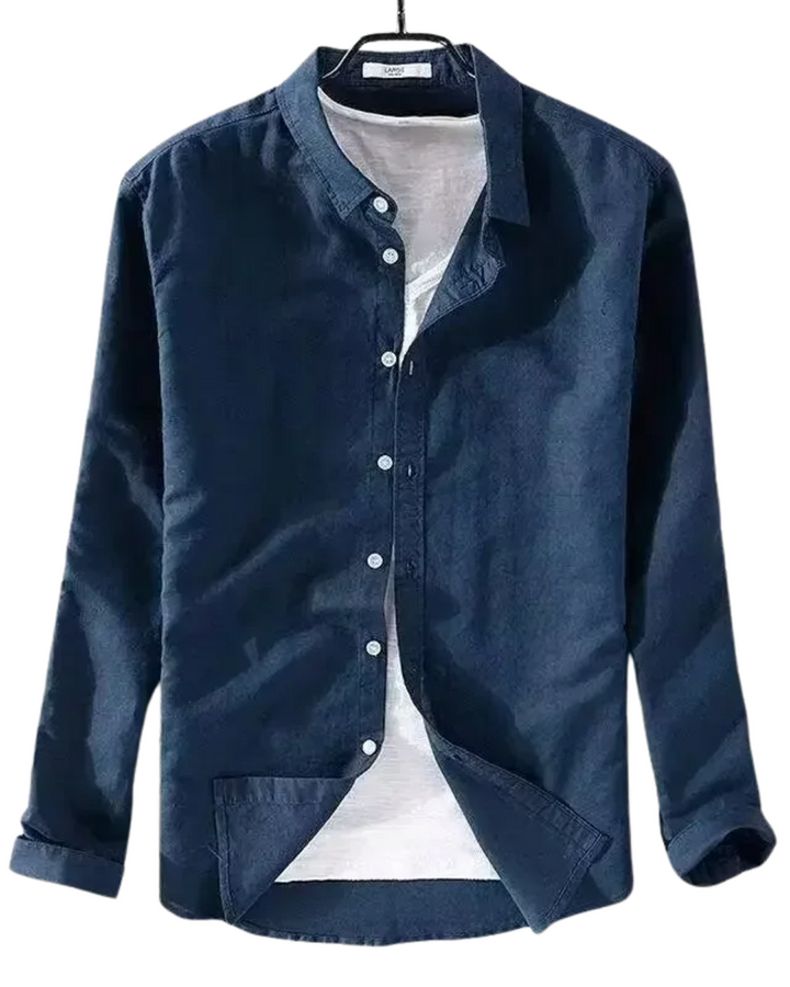 Vintém d'Ouro - Camisa casual de algodão e linho