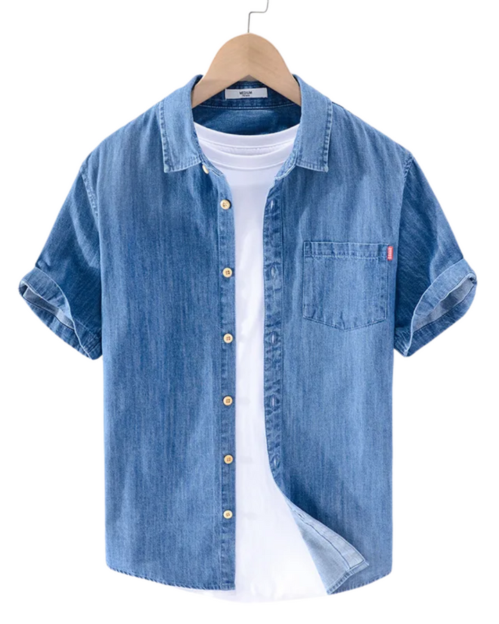 Vintém d'Ouro - Camisa de ganga de manga curta