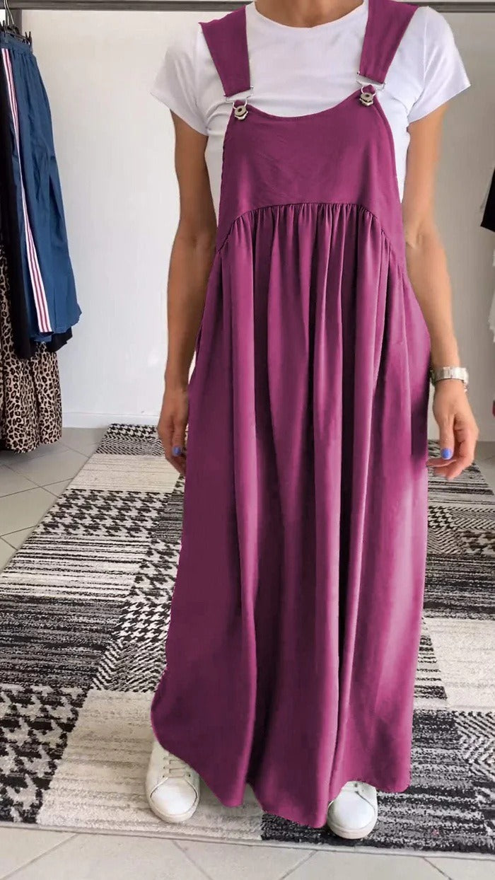 Vintém d'Ouro - Vestido casual com alças sólidas