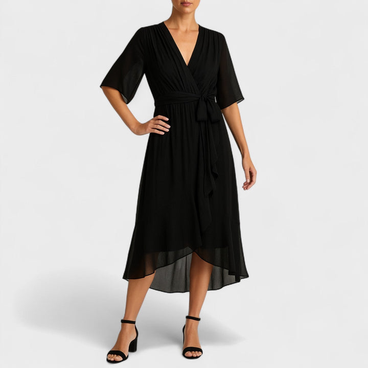 Vintém d'Ouro - Vestido elegante com cintura