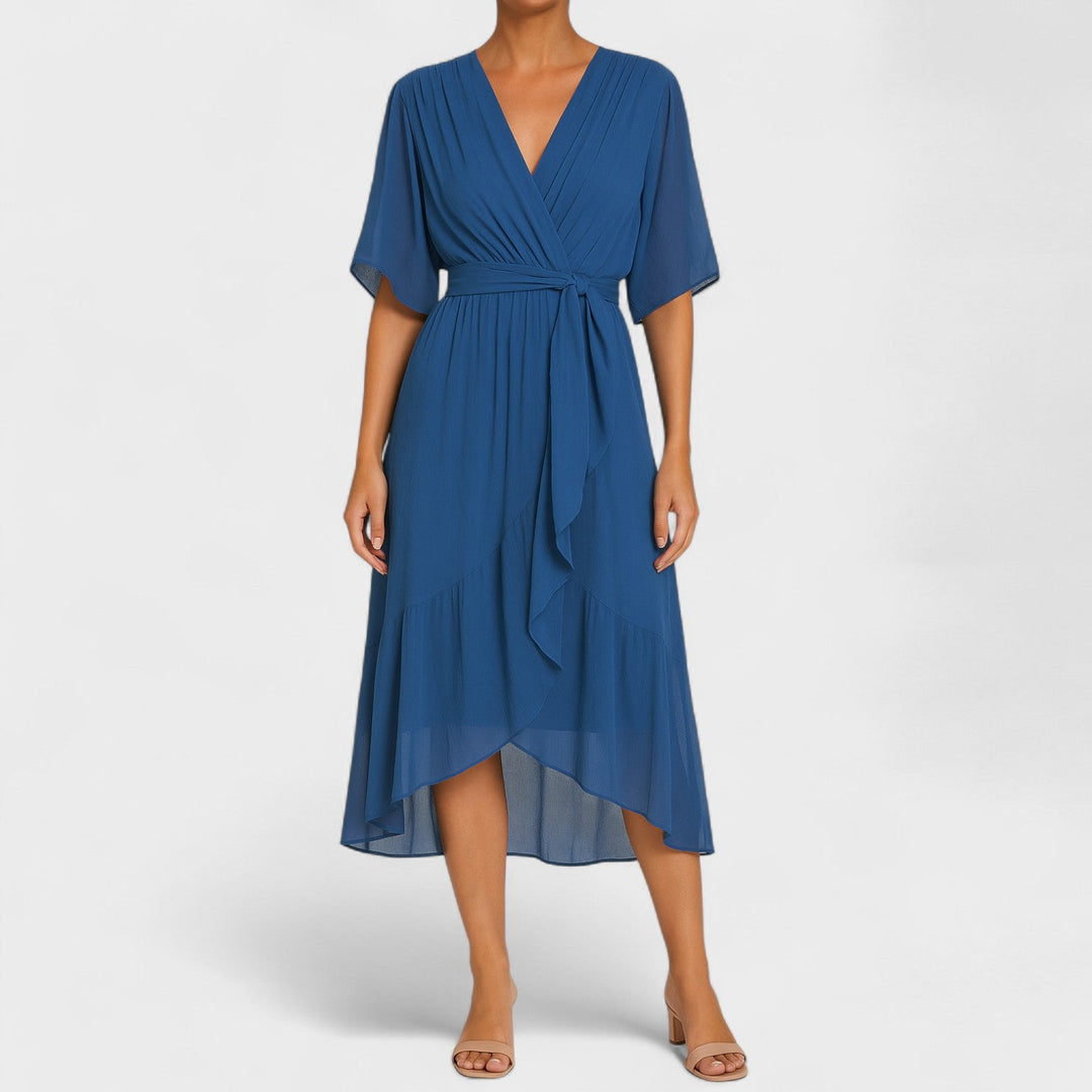 Vintém d'Ouro - Vestido elegante com cintura