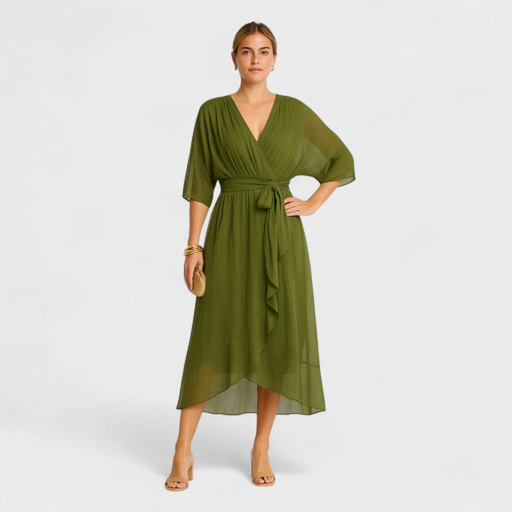 Vintém d'Ouro - Vestido elegante com cintura