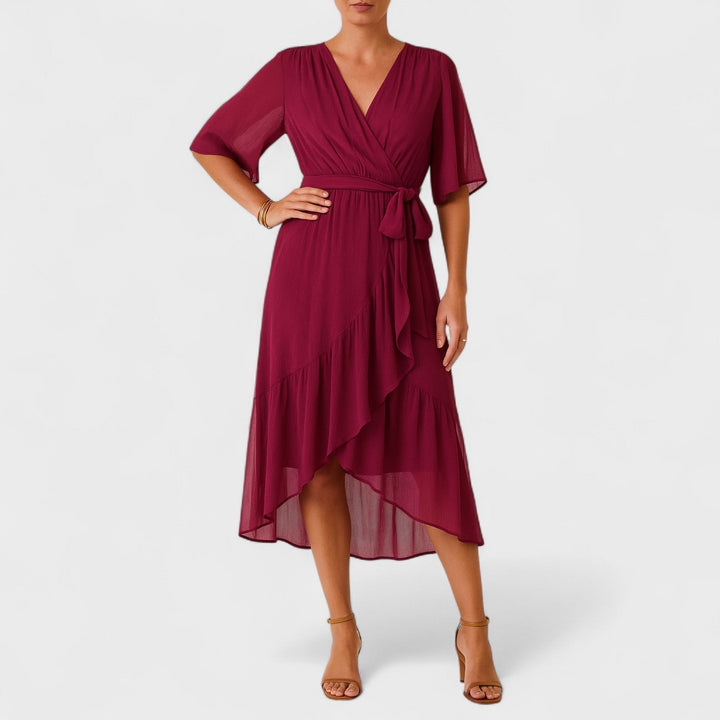 Vintém d'Ouro - Vestido elegante com cintura