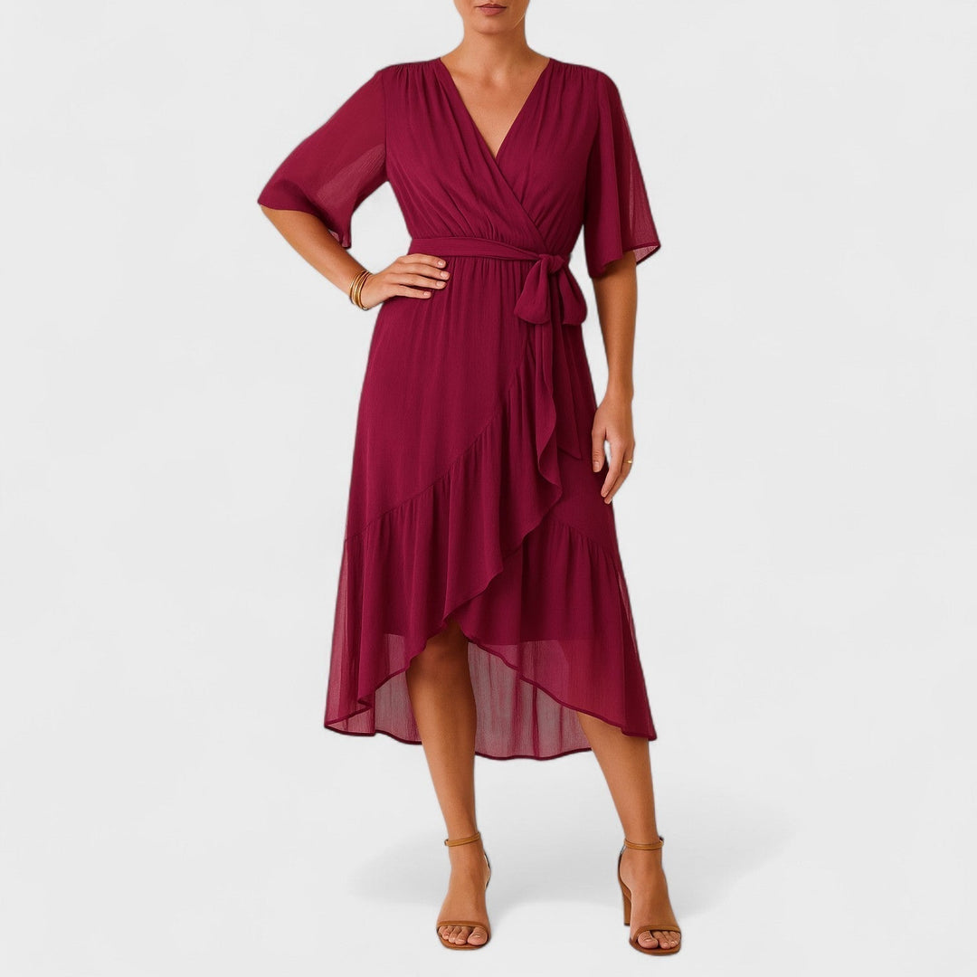 Vintém d'Ouro - Vestido elegante com cintura